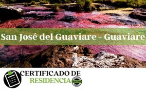 solicitud del Certificado de residencia en San José del Guaviare